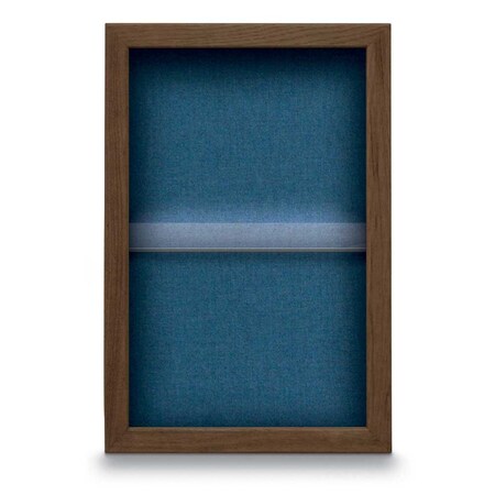 Indoor Enclosed Combo Board,48x36,Black Frame/Black & Cobalt